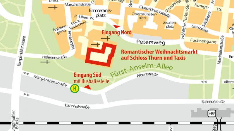 Stadtplan Romantischer Weihnachtsmarkt Regensburg